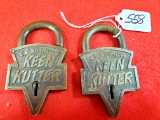 Lot Of 2; Ec Simmons Keen Kutter Logo Padlock No Keys