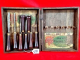 Ec Simmons England Carving Chisels Set W/wooden Box