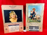 Lot Of 2; 1939 Keen Kutter Salesman Sample Calendar; 1945 Kk Calendar
