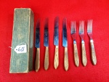 Shapleigh Diamond Edge Flatware 4 Knives And 3 Forks In Box