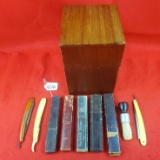 Lot Of 10; Wooden Razor Box; Ever/ready Shaving Brush; 5 Empty Straight Razor Boxes; John Pritzlaff