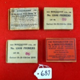 Lot Of 4; Winchester Primer Boxes; 2 W/primers