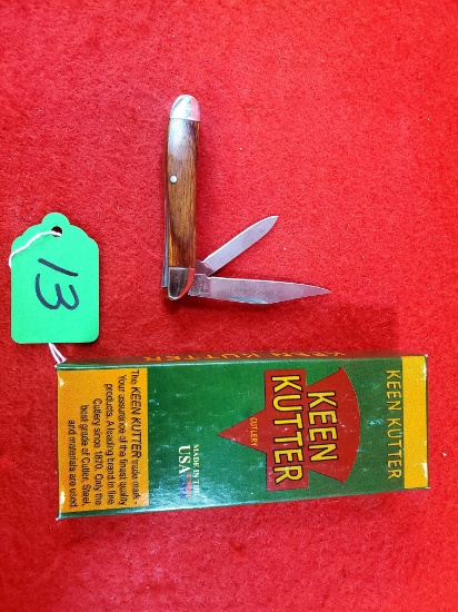 K013: Keen Kutter Kkw20 Walnut Handle 2 Blade Knife W/box