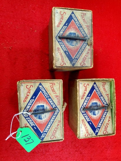 K137: Lot Of 3 Shapleigh Diamond Edge Boxes