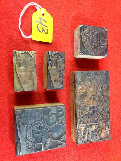 S043: Lot Of 5 Winchester Printers Blocks
