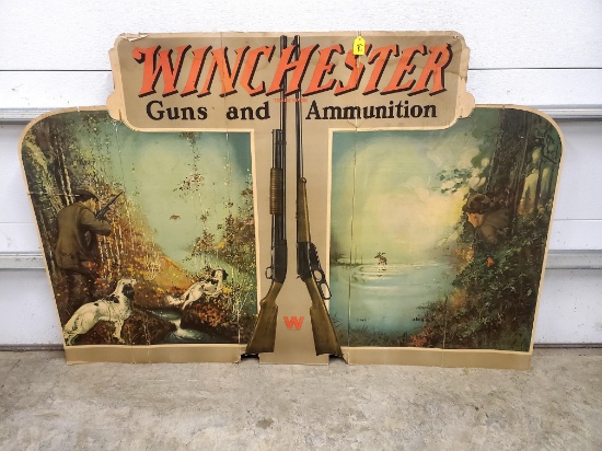 S062: Winchester Guns And Ammunition Pop Display Missing Both Side Pieces, 60 Inches Wide, 40 Inche