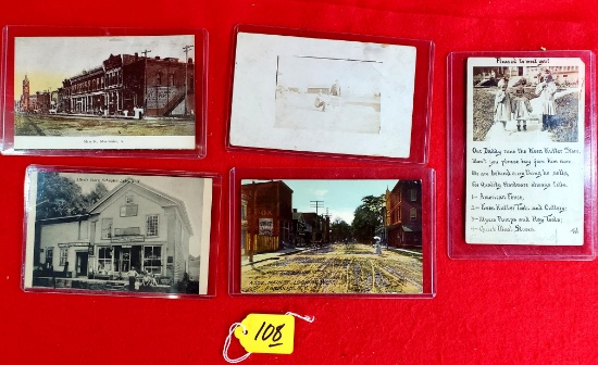 S108: Lot Of 5 Misc. Postcards