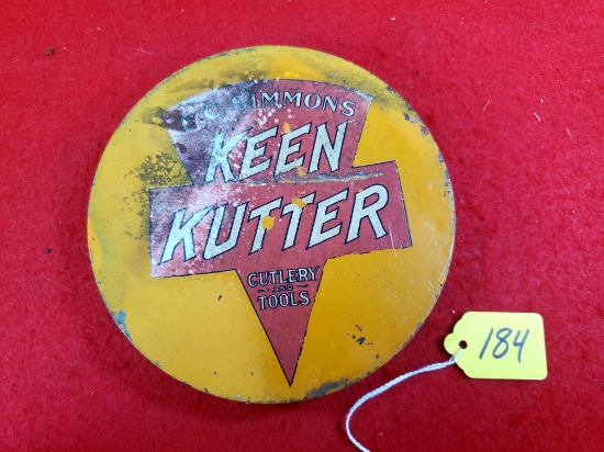 S184: Ec Simmons Keen Kutter Round Metal Advertisement Store Display