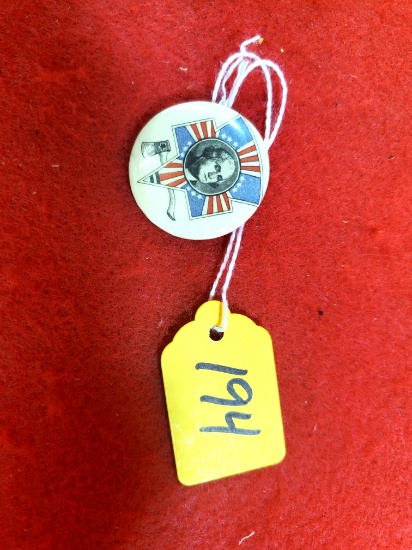 S194: Keen Kutter George Washington Patriotic Pin Back W/kk Axe