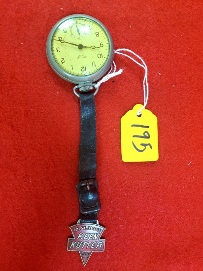 S195: Ec Simmons Keen Kutter Watch Fob W/original Leather