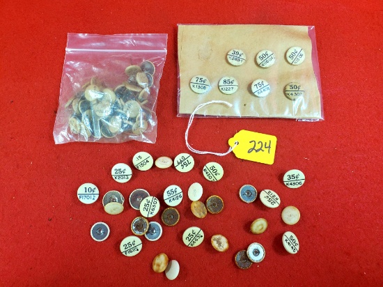 S224: Large Lot Of Keen Kutter And Others Knife Display Price Buttons