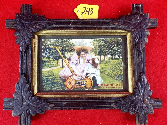 S248: Framed Keen Kutter Lawn Mower Advertisement