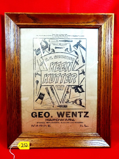 S252: Lot Of 2, Ec Simmons Keen Kutter Paper Bags Framed