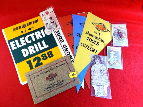 S256: Large Tote Of Misc: Shapleigh Diamond Edge Pennant, Advertising Cards, Mystic Oracle Card, Do