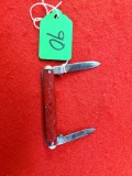 K090: Keen Kutter K20 Red Celluloid Handles; 2 Blades; Pen Knife
