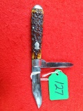 K127: Ec Simmons Keen Kutter 53 ? Bone Stag Jack Pocketknife 2 Blades