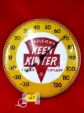 S159: Shapleigh Keen Kutter Round Thermometer Original -30 To 120 Degrees