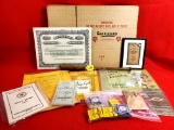 S254: Large Tote Of Misc: Shapleigh's Cardboard Boxes, Keen Kutter And Shapleigh Matchbooks, Tags,