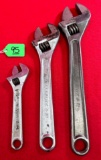 Lot Of 3 Kk Adjustable Wrenches; K6; K10; K12