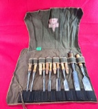 Kk 8-piece Chisel Set W/roll Up Canvas Kk Pouch