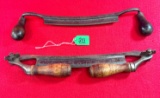 Lot Of 2; Oak Leaf Fold Up Draw Knife And Draw Knife With Offset Handles