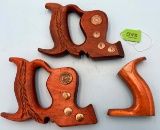 Lot Of 3; Kk Wood Plane Tote; Ec Simmons Kk Handsaw Handle; Ec Simmons Kk Axe Head Logo Hand Saw Han