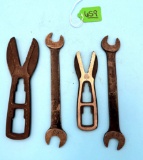 Lot Of 4; Ec Simmons Kk No5 Alligator Bolt Wrench; K3 Tappet Wrench; K40 Alligator Wrench; K3 Tappet