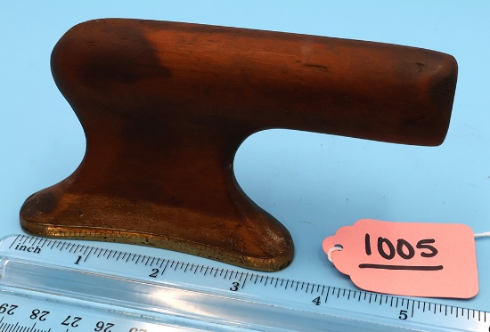 Hat; Wood Tolliker; With Brass Plate Late 1800; L 5 3/4" R3