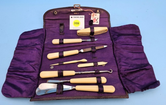 Keen Kutter Manicure Set with roll up leather case