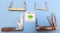 Lot of 4: 2 blade KK 0814; KK office knife 2 blade; KK 2 blade 2881; KK 3 blade K73905