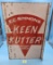 E.C. Simmons Keen Kutter double sided flanged sign porcelain some chips; 18