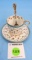 Simmons China made in England cup and saucer w/Simmons Hardware Co spoon