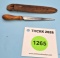Salesman sample file w/wood handle in leather case Keen Kutter