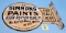 E.C. Simmons Paints advertising sign; double sided round; flanged; porcelain Pristine Condition
