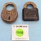 Lot of 2: Simmons cast brass lock; Simmons cast iron w/cast bronze shackle