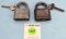 Lot of 2: Simmons Cadmium lock (with key); Simmons cast iron lock (with key)