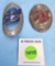 Lot of 2: bicycle badges; Simmons Hardware blue bird and Simmons Hardware red bird