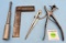 Lot of 4: Yankee Drill; KK Leather Punch; KK Calipers; KK Square 6