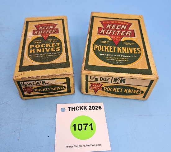 Lot of 2: empty E.C. Simmons Keen Kutter pocketknife boxes