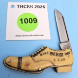 Keen Kutter single blade advertising knife Men's Patriot Shoe; can’t read number