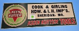 Keen Kutter hardware sign Cook & Girling Hdw. & I. H. Imps. Sheridan; Mo