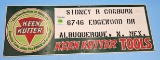 Keen Kutter hardware sign Sidney R Cogburn 6746 Edgewood Dr Albuquerque; N Mex