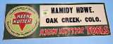 Keen Kutter hardware sign Hamdy Hdwe; Oak Creek; Colo