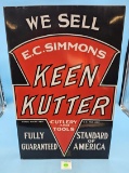 E.C. Simmons Keen Kutter MINT CONDITION; double sided flanged sign 