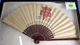 Keen Kutter hand fan fold out with large logo on one side; side contains a floral design