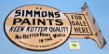 E.C. Simmons Paints advertising sign; double sided round; flanged; porcelain Pristine Condition