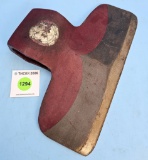 Large Keen Kutter double bit axe head; original paint w/logo