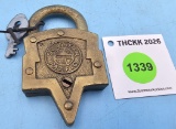 E.C. Simmons Keen Kutter logo padlock Southern Pacific Railroad (with key)