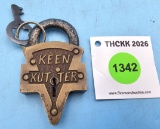 Keen Kutter logo lock small smooth back (with key)