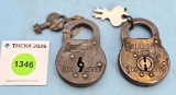Lot of 2: Simmons Quality 6 levers both (with key)